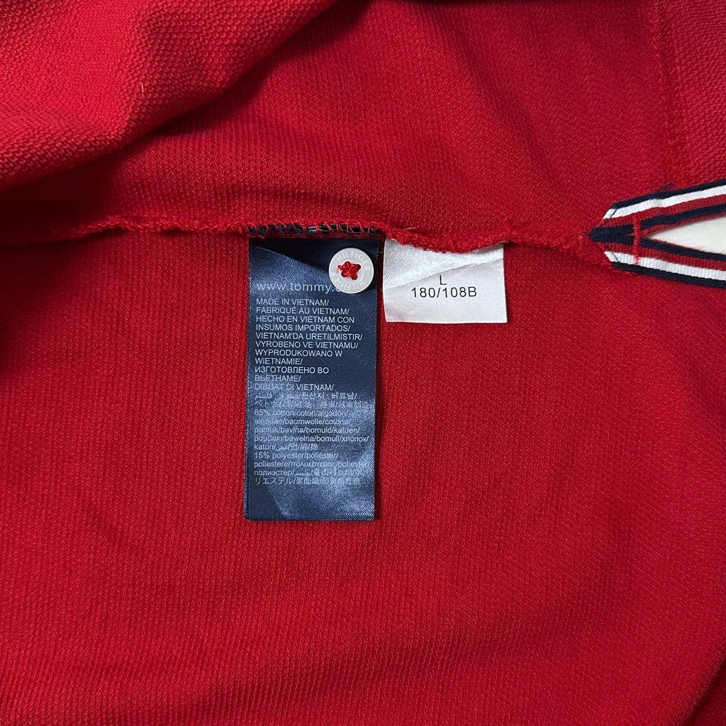 Tommy Hilfiger Polo T-shirt in Red Big Letter “H’ Varsity Style on chest (Size Large)