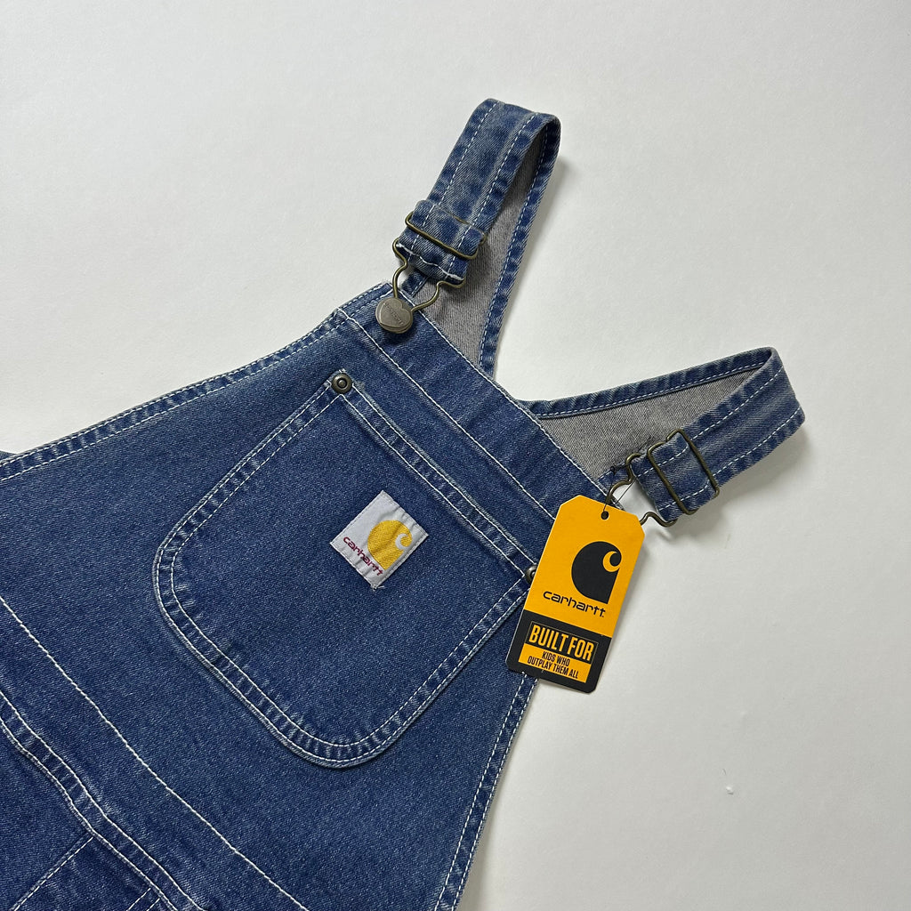 Carhartt Kids Denim Short Bib Overalls (Size 12) New with tags