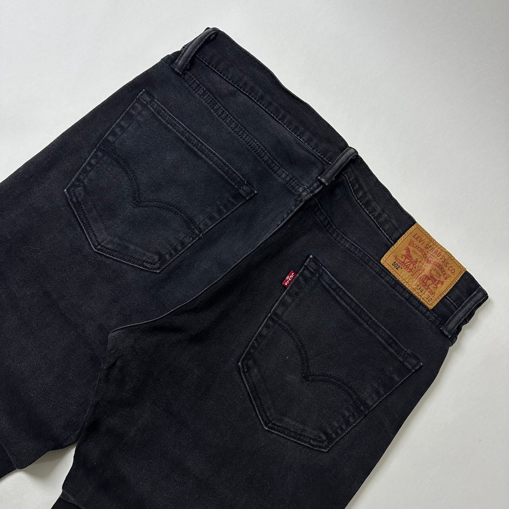 Levi’s 502 Regular Taper Jeans in Black Wash (Size 34)