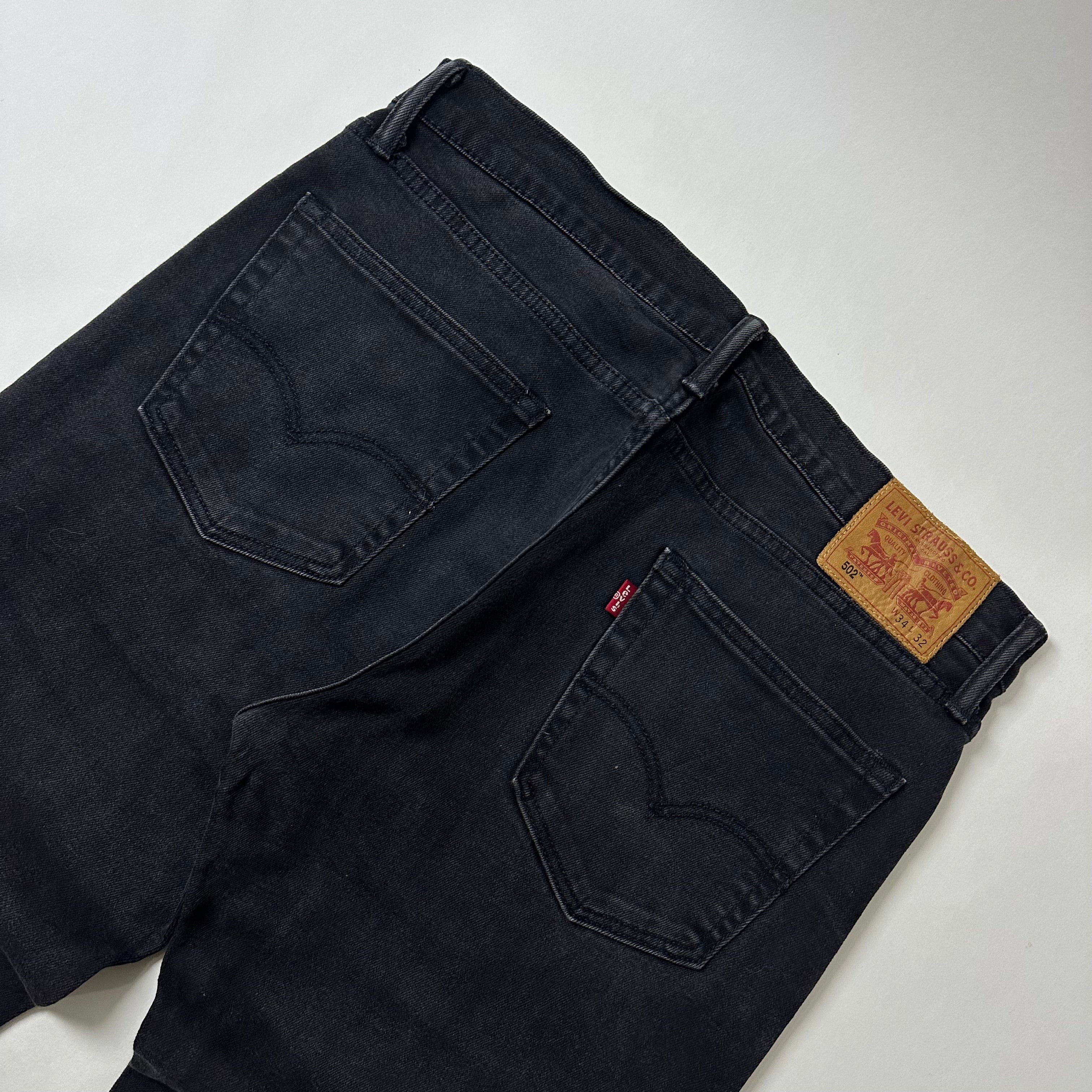 Levi’s 502 Regular Taper Jeans in Black Wash (Size 34)