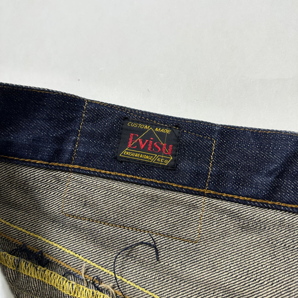 Evisu Big Daicock Mechanical Motif Selvedge Denim Size 30-32