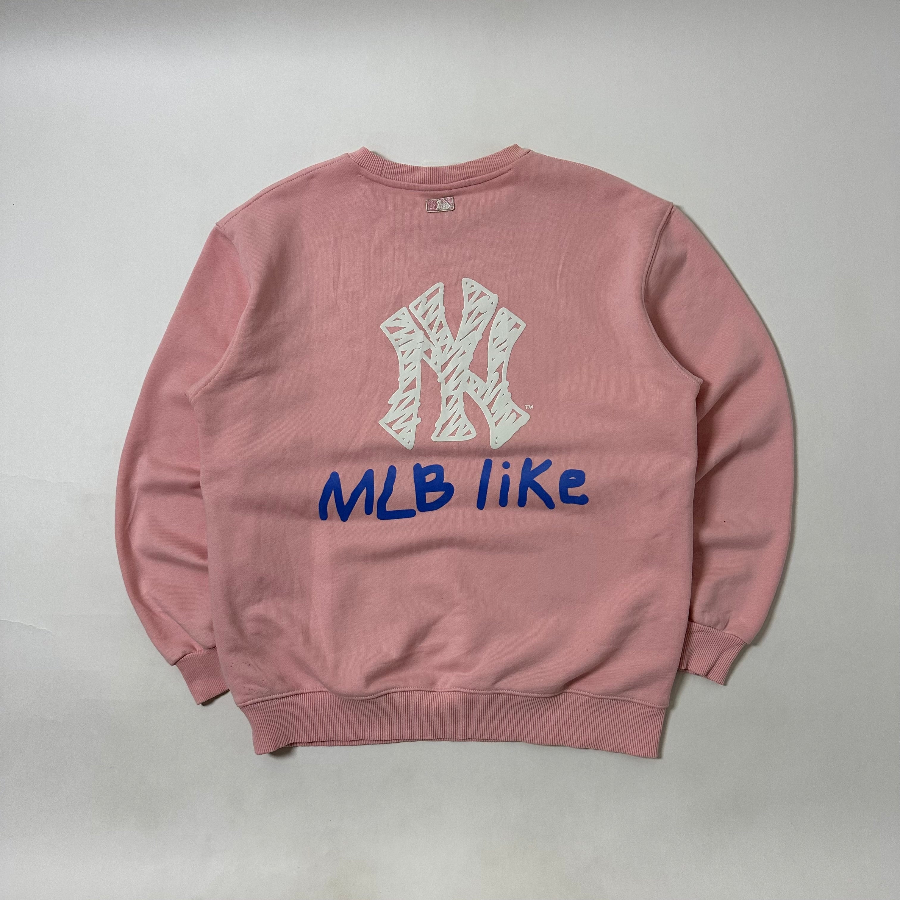 MLB NY Yankees Crewneck Sweater Pastel Pink Small (Fits Medium)