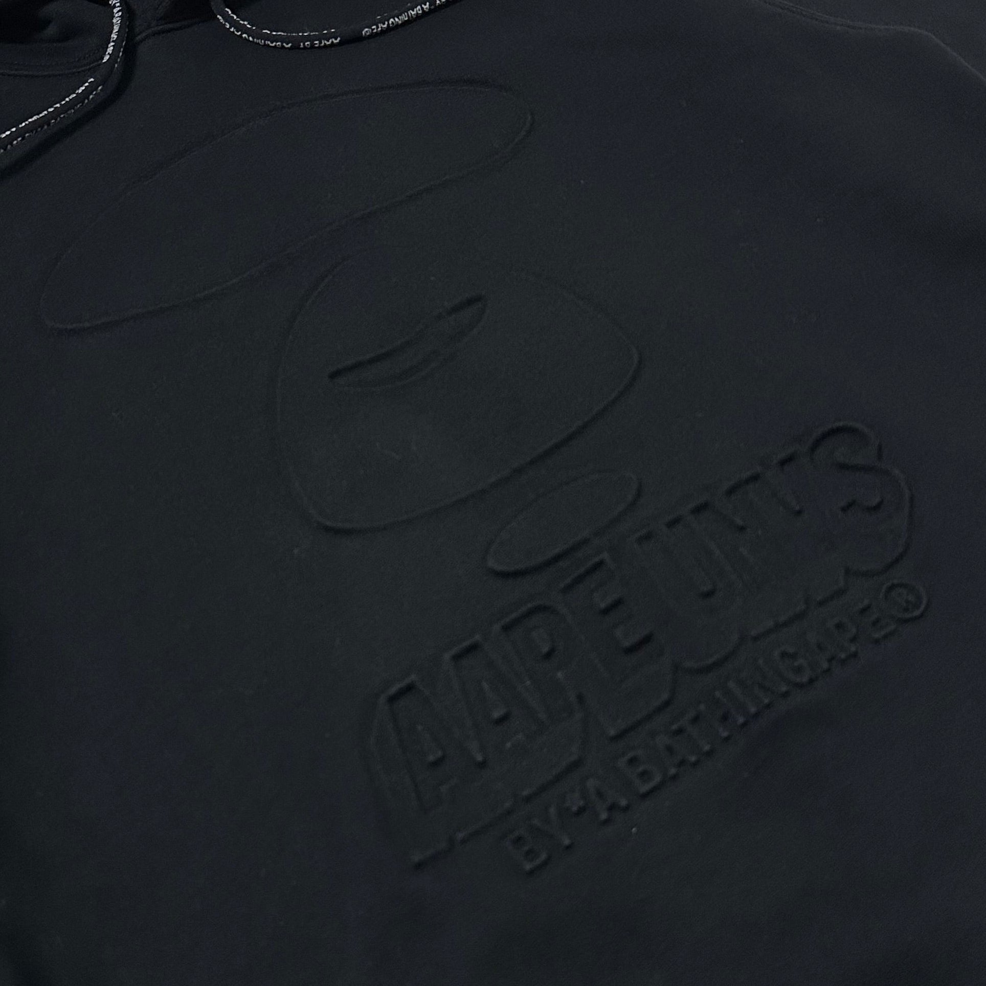 AAPE Embossed Logo Hoodie Jacket in Black (Size Medium)