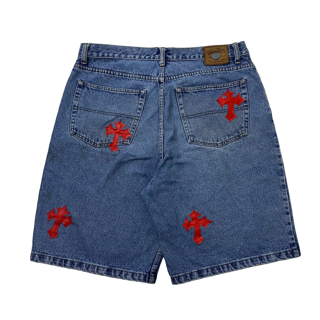 Tommy Hilfiger Denim Jorts with Customize Cross Patches (Size 38) - SOLD
