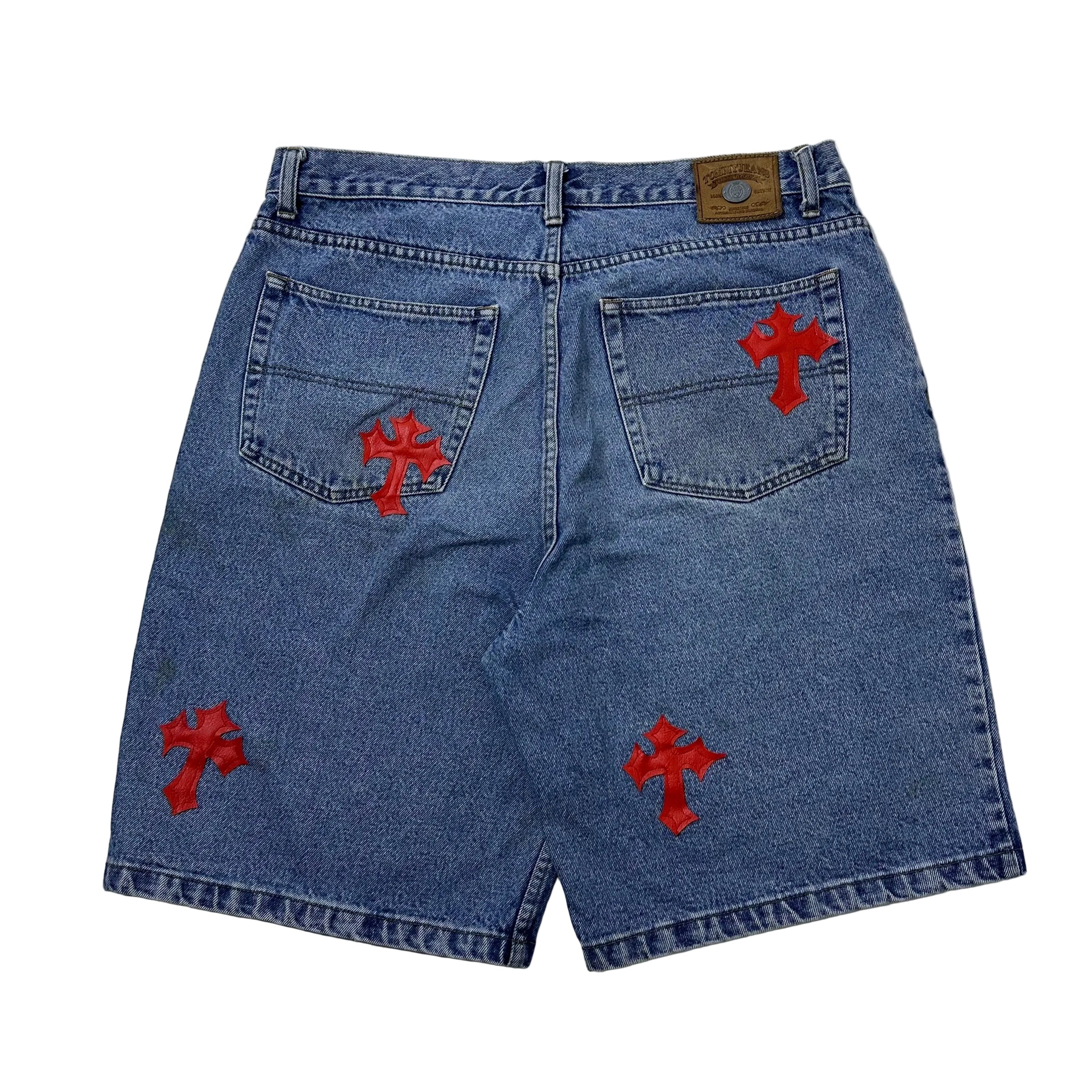 Tommy Hilfiger Denim Jorts with Customize Cross Patches (Size 38) - SOLD