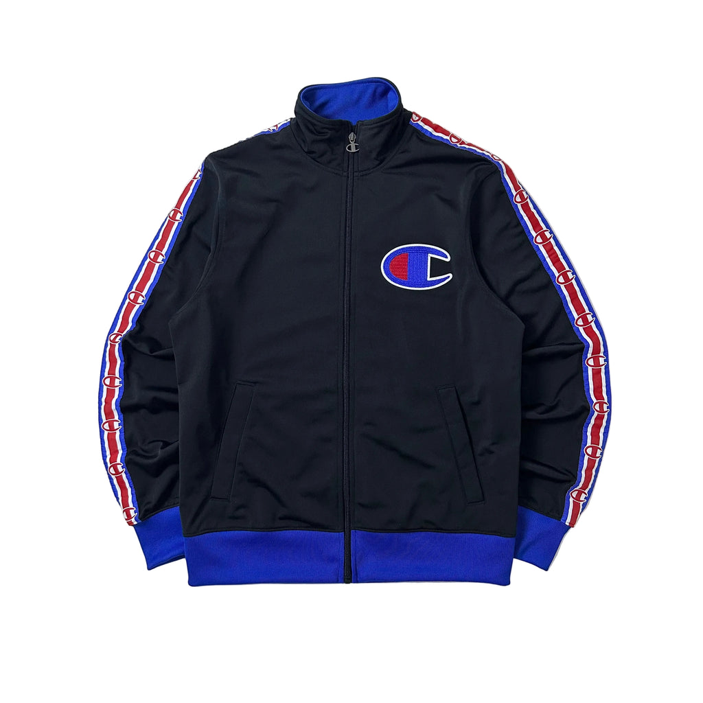 CHAMPION BIG C Track Jacket with Side tape Logo on sleeve Size Medium (Fits Large)