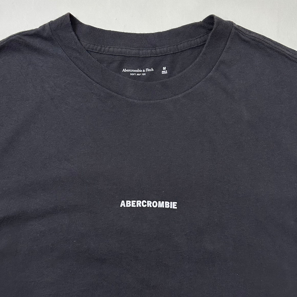 Abercrombie & Fitch Center and Back Logo Print Soft T-shirt in Gray Size Medium