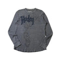 Y2K Hurley Waffle-knit Longsleeve Shirt in Gray Medium (Fits Large)