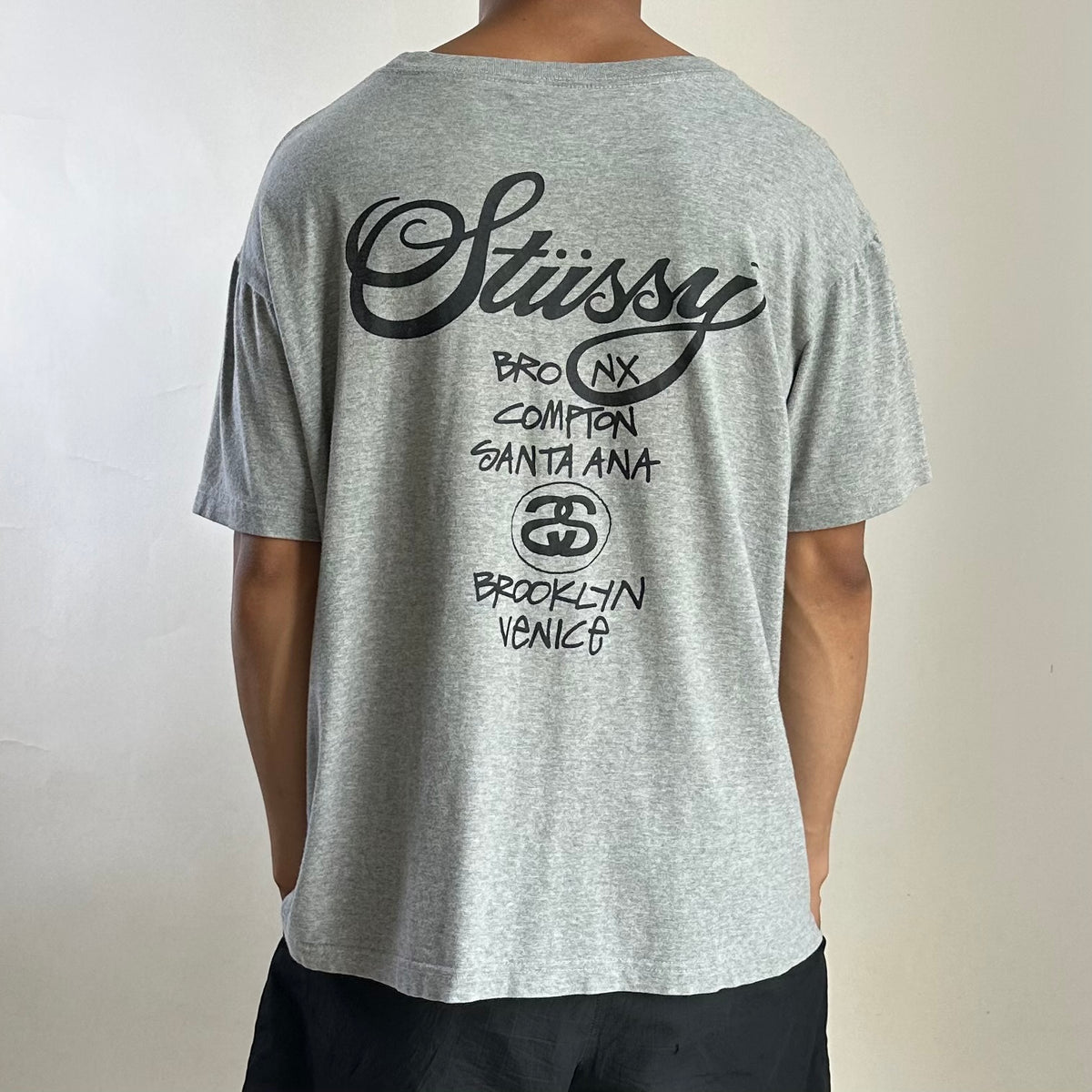 Stussy World Tour T-shirt in Gray (Size Large) Boxy Fit