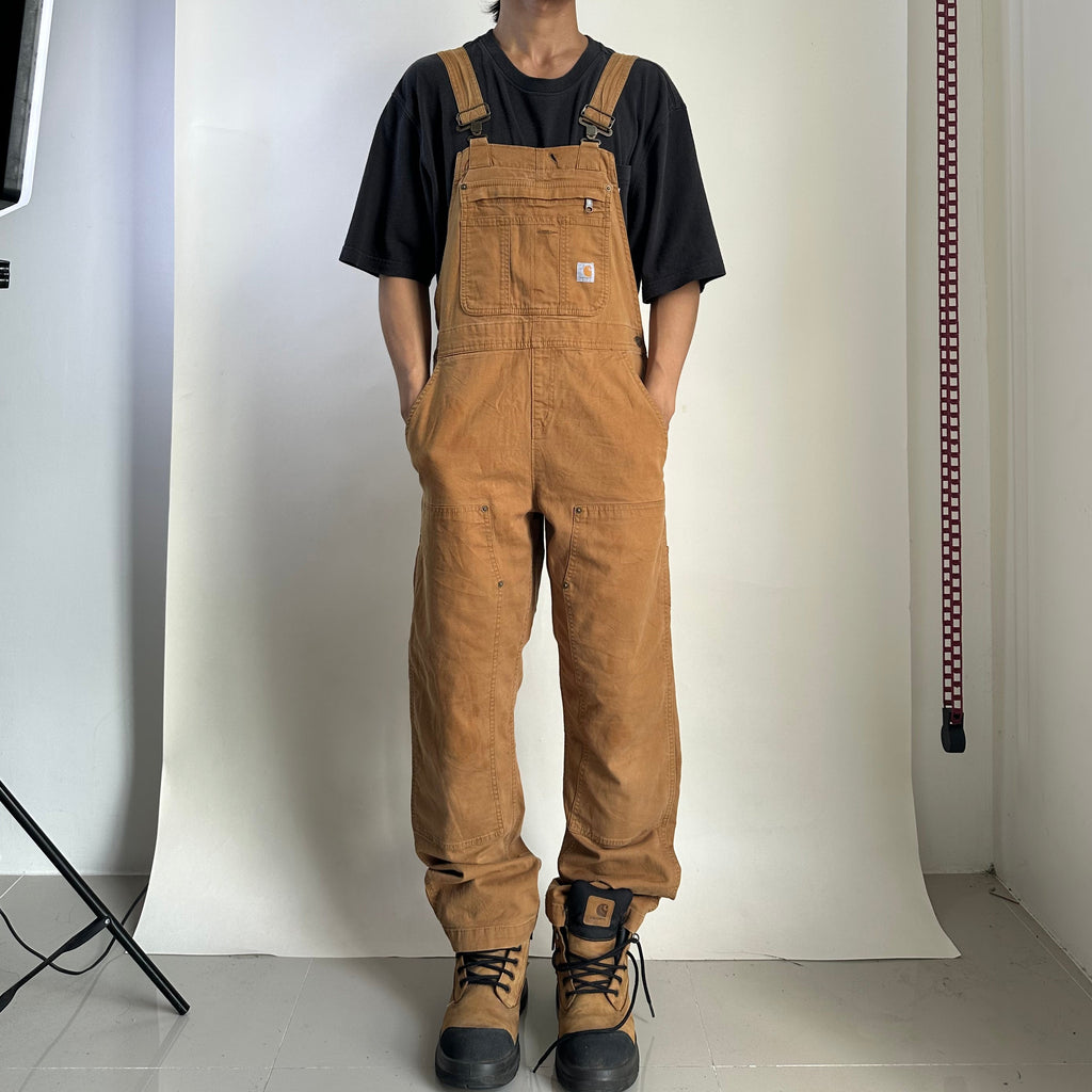 Carhartt Duck Bib Overalls Double Knee Brown (Size 32-34) - SOLD