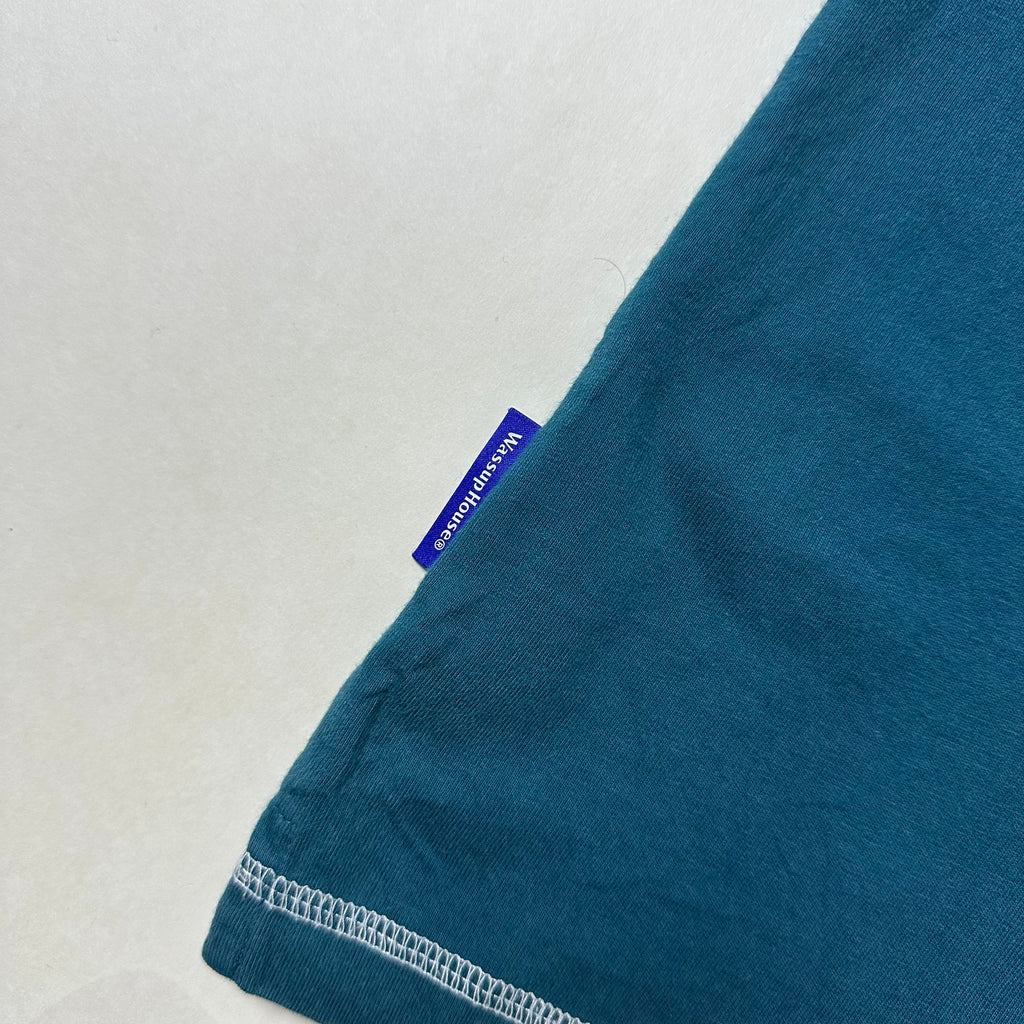 Wassup House Contrast Stitch T-Shirt in Dark Teal Size Small (Fits Medium)