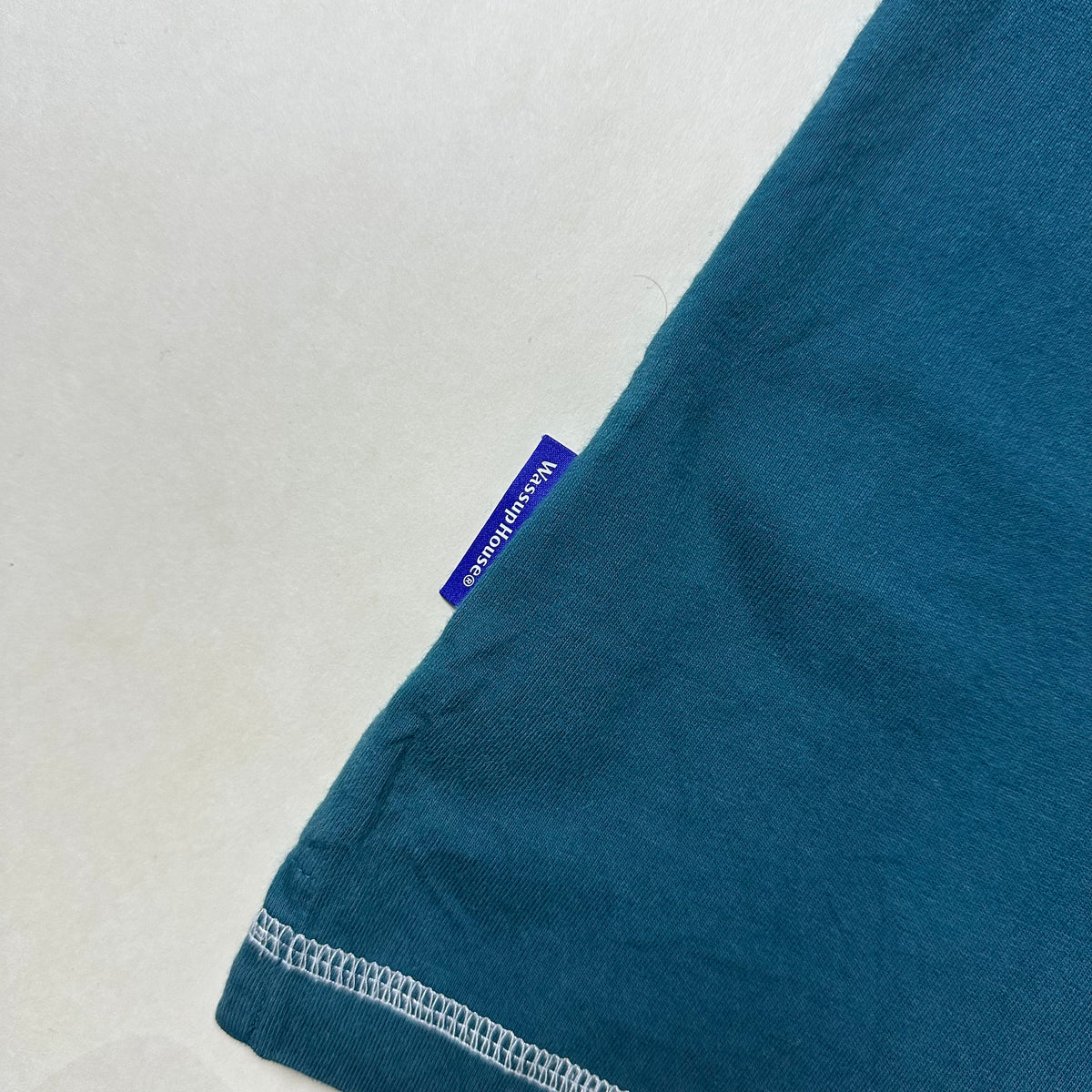Wassup House Contrast Stitch T-Shirt in Dark Teal Size Small (Fits Medium)