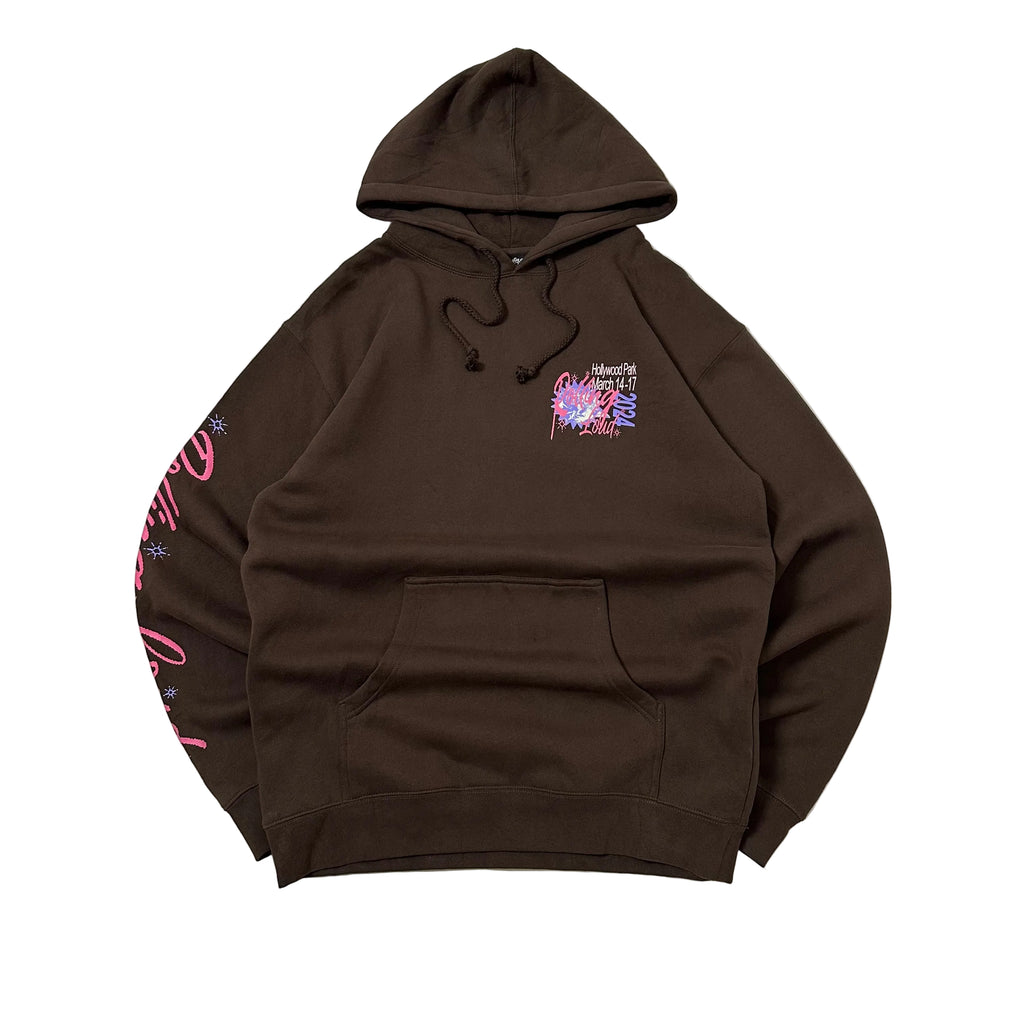 Rolling Loud 2024 Bulletin Line Up Hoodie Jacket Choco Brown Large