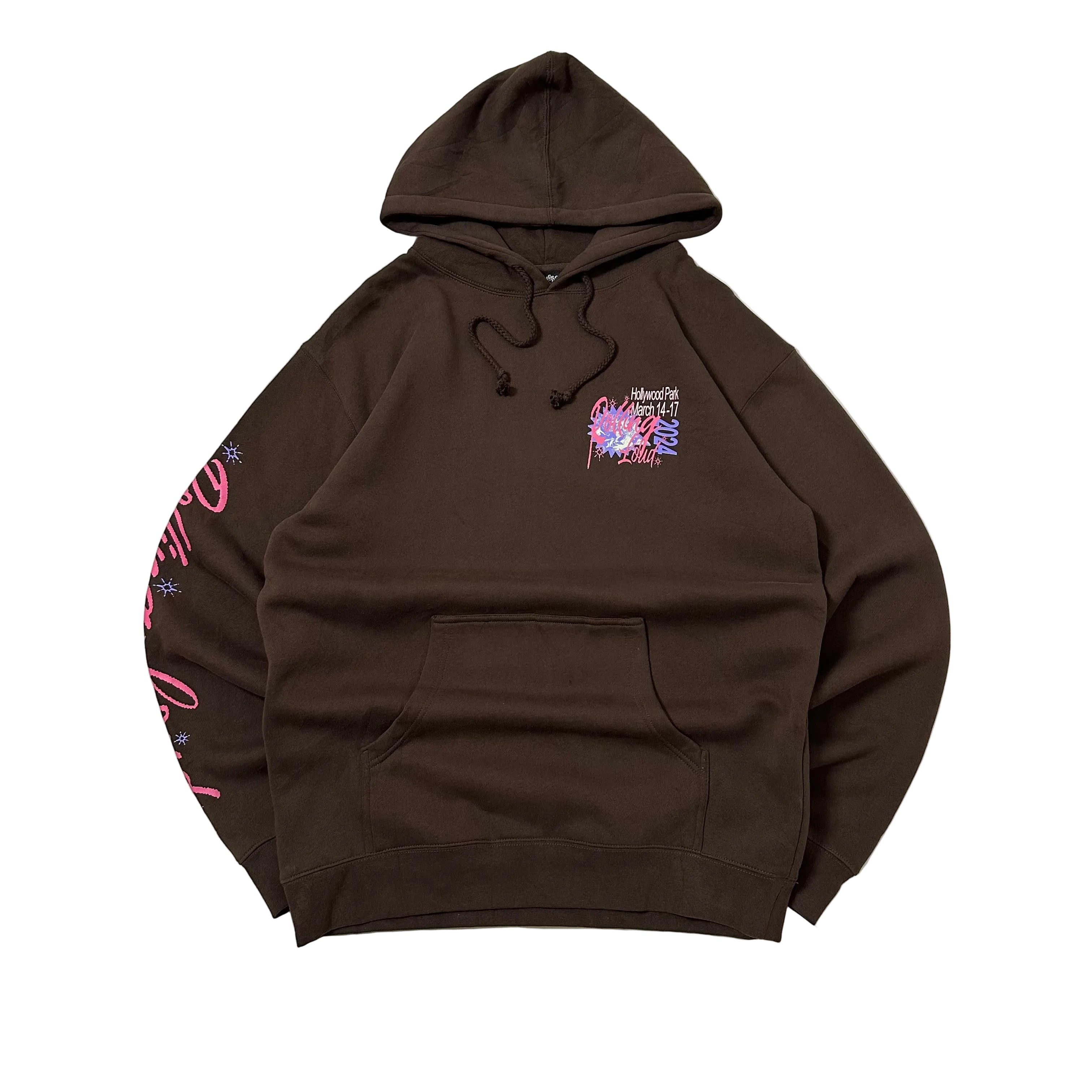 Rolling Loud 2024 Bulletin Line Up Hoodie Jacket Choco Brown Large