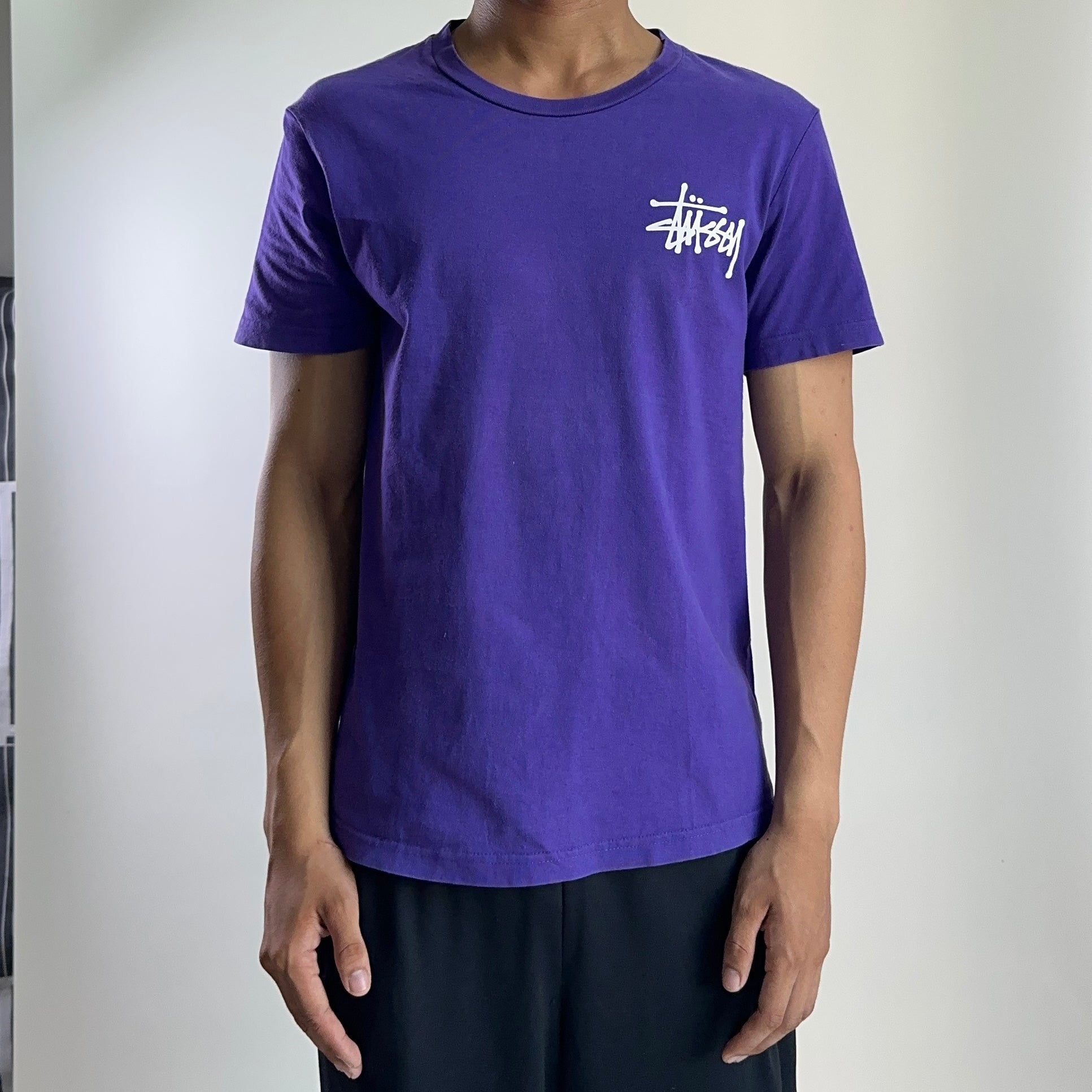 Stussy Basic Logo T-shirt Purple Small