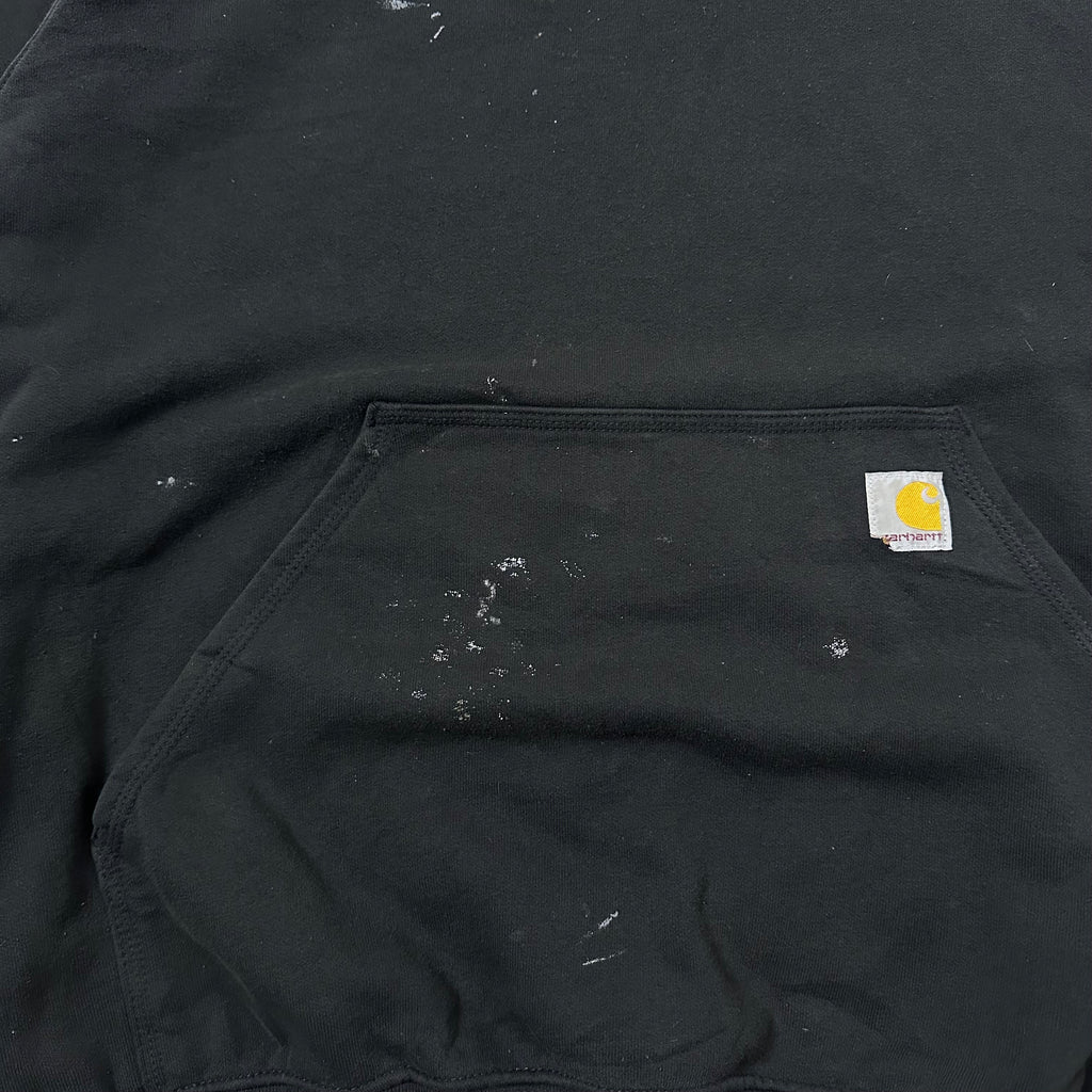 Carhartt Script Hoodie Jacket with Multiple stains in Black (Size Large)