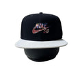Nike SB Snapback Cap in Black & White with Floral Logo (One Size)