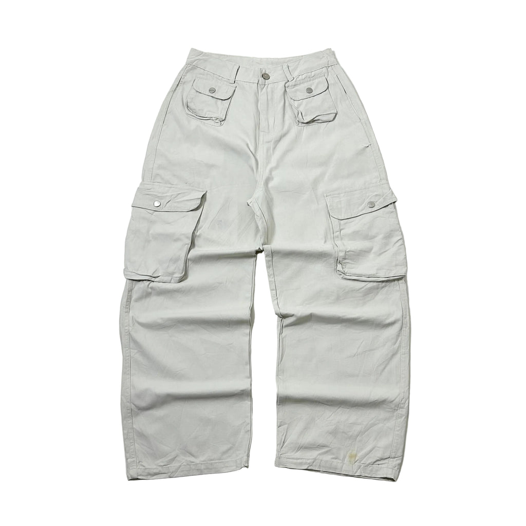 Random Baggy Pants with Multi-Pockets White (Size 29)