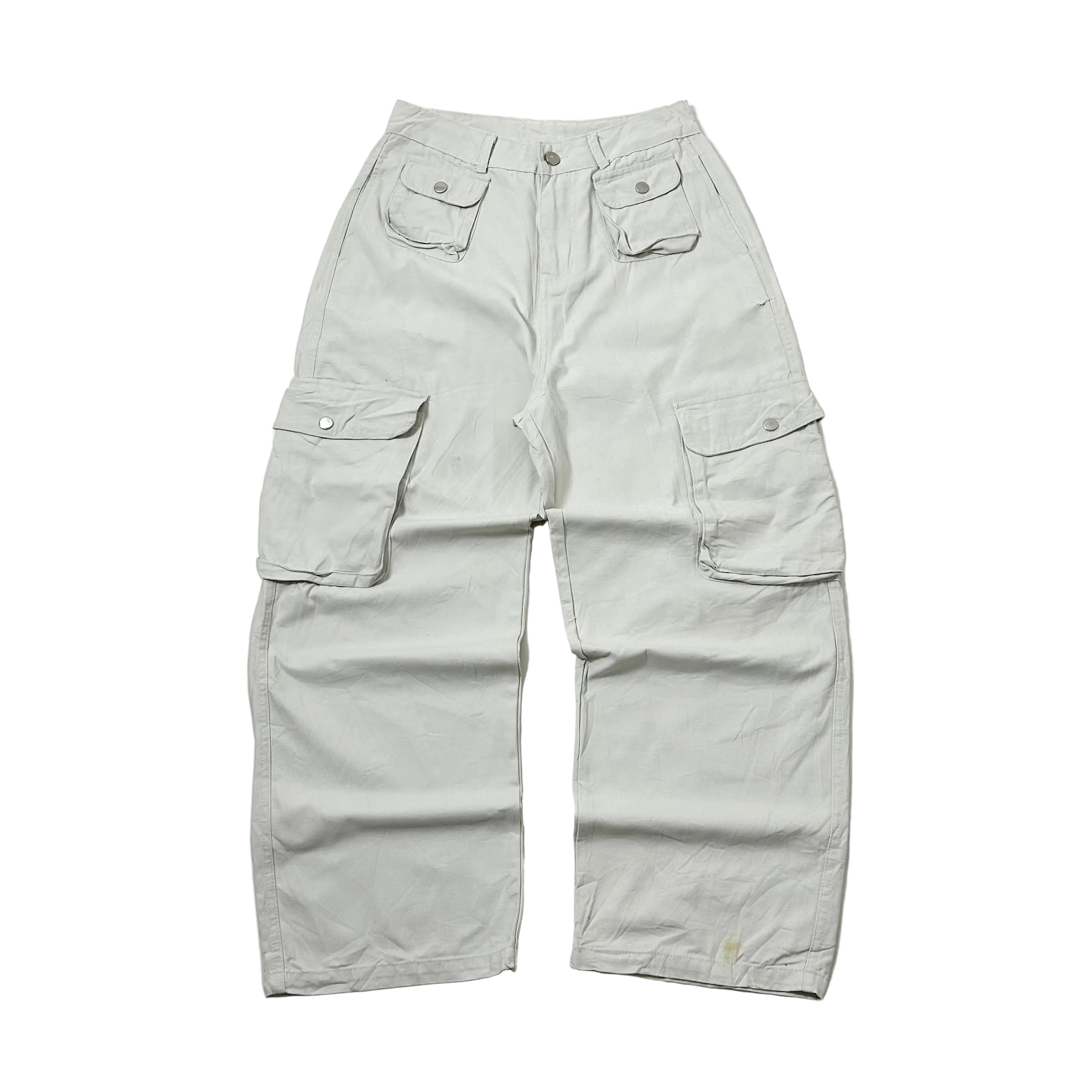 Random Baggy Pants with Multi-Pockets White (Size 29)