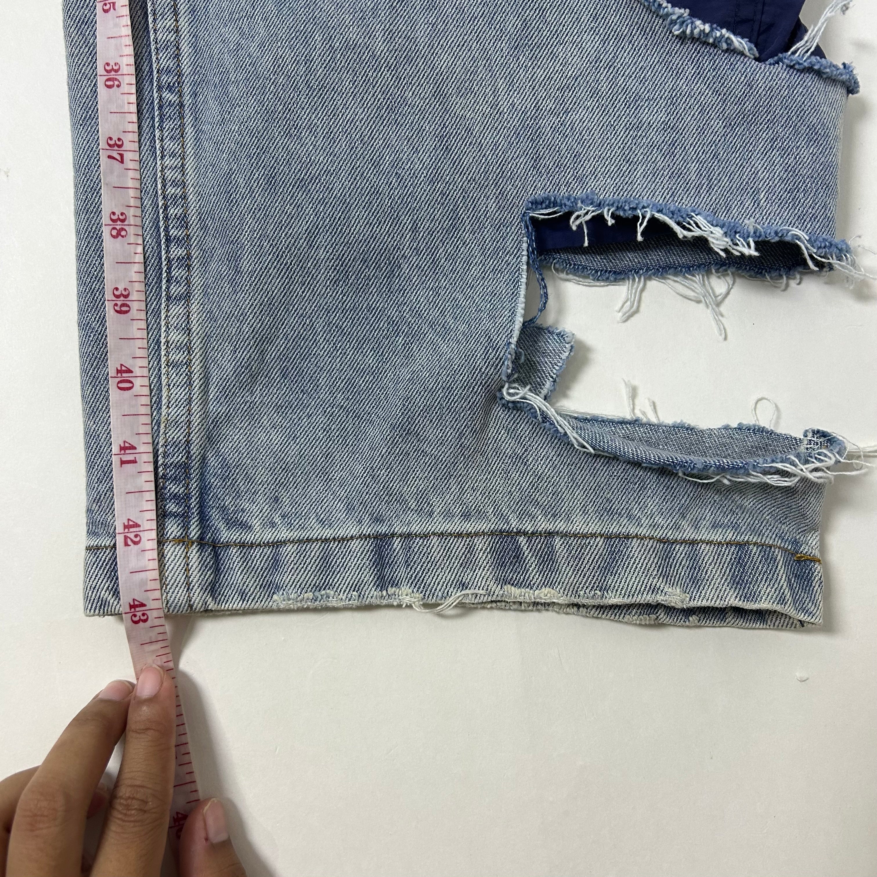 Balenciaga "Afterworld" Slashed Track pants Jeans washed denim (Size 36) OFF only - SOLD