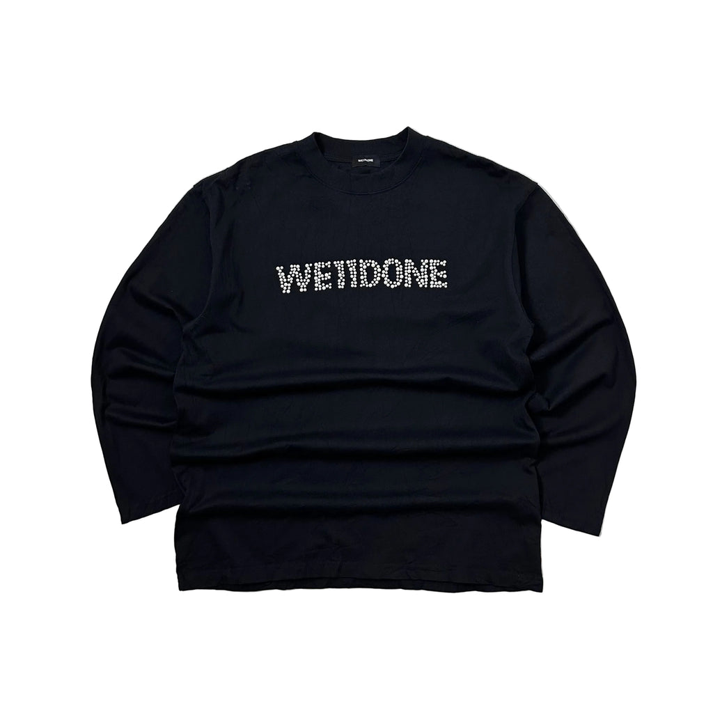 We11done Black Pearl Logo Long Sleeve Size Small (Fits Large) OFF only
