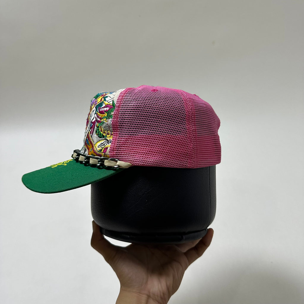 Ed Hardy Trucker Hat Embroidered “Love Cross” design One Size