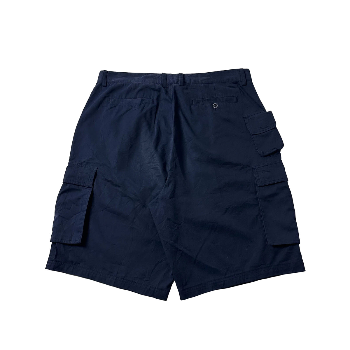 Pleated Cargo Shorts in Navy Blue (Size 36)