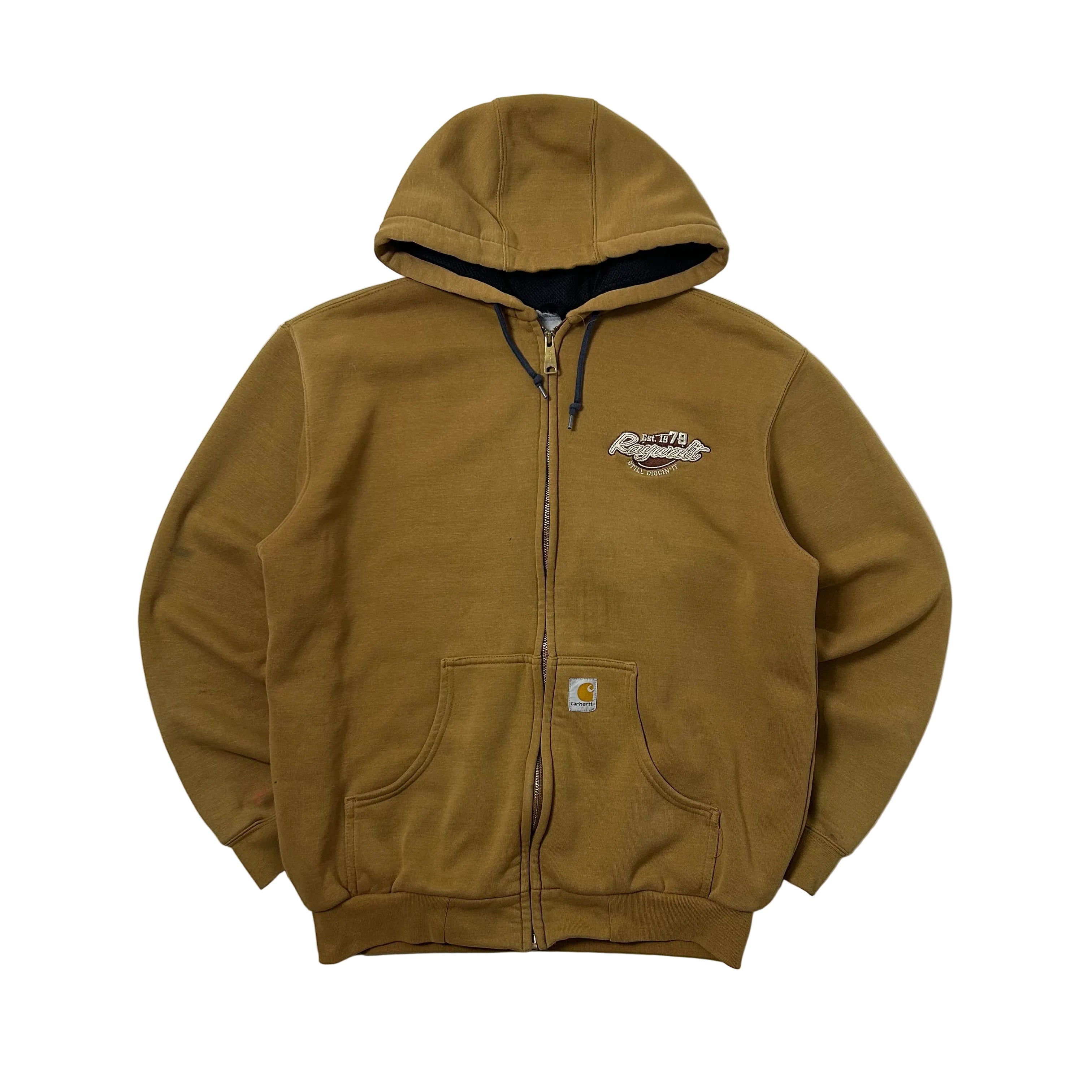 Carhartt Full Zip Hoodie Jacket Brown Size Large