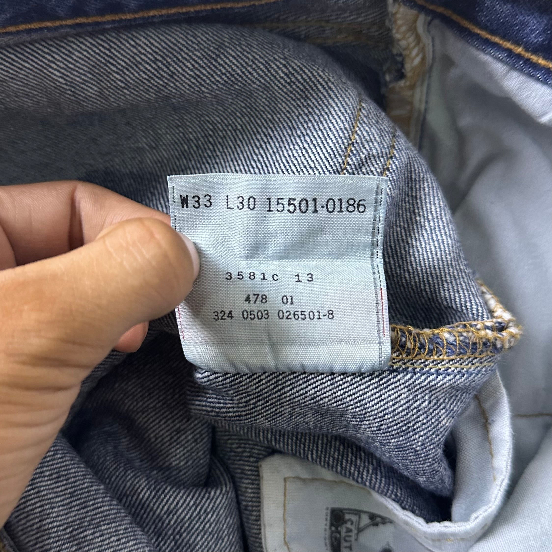 Vintage 2003 Levi’s 501 Original Fit Jeans Extended Patch Button Fly in Medium Wash (Size 33)