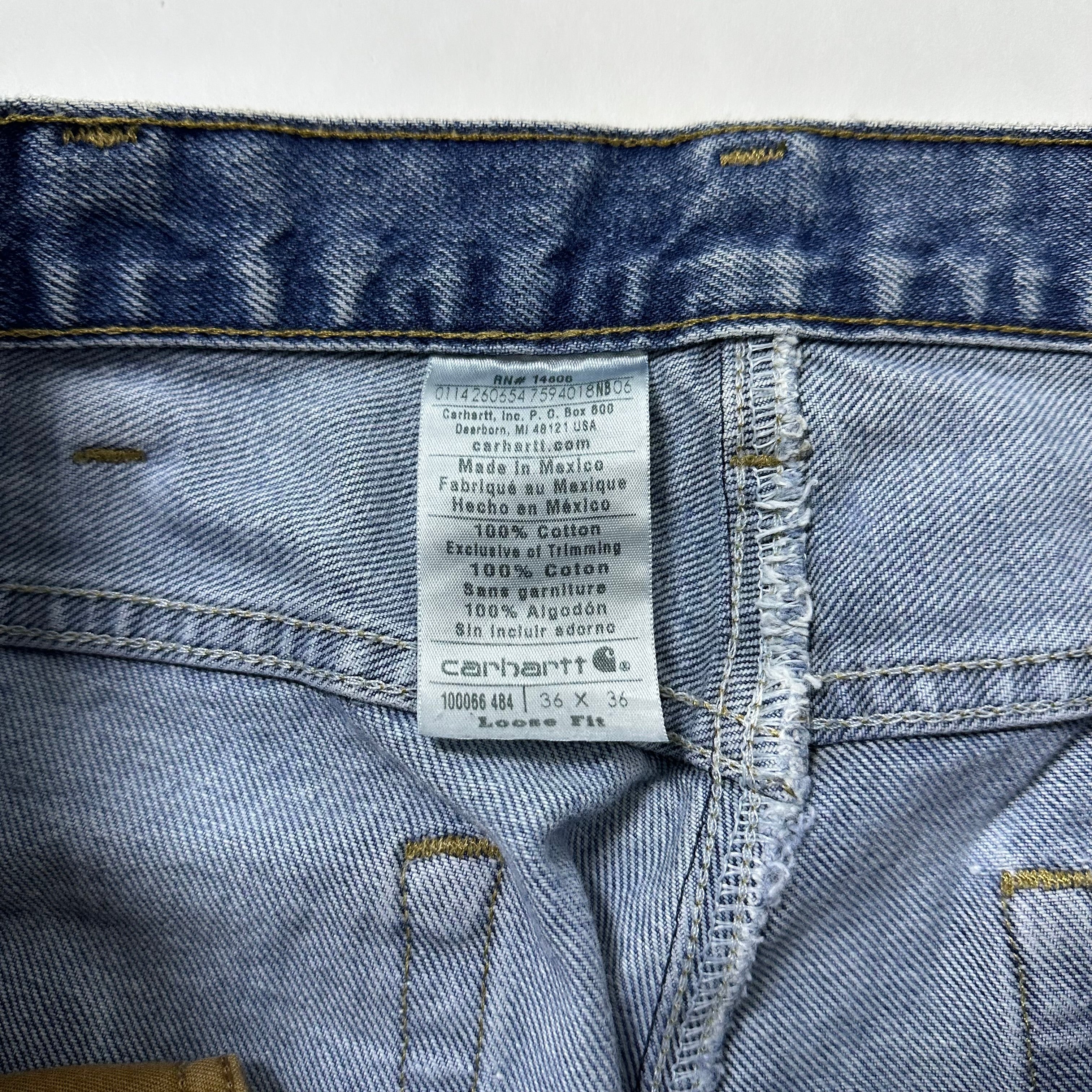 Carhartt Loose Fit Washed Denim Pants Size 36