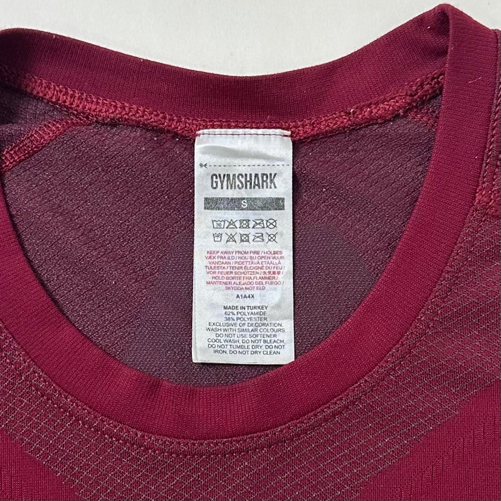 GymShark 315 T-shirt in Burgundy (Size Small)
