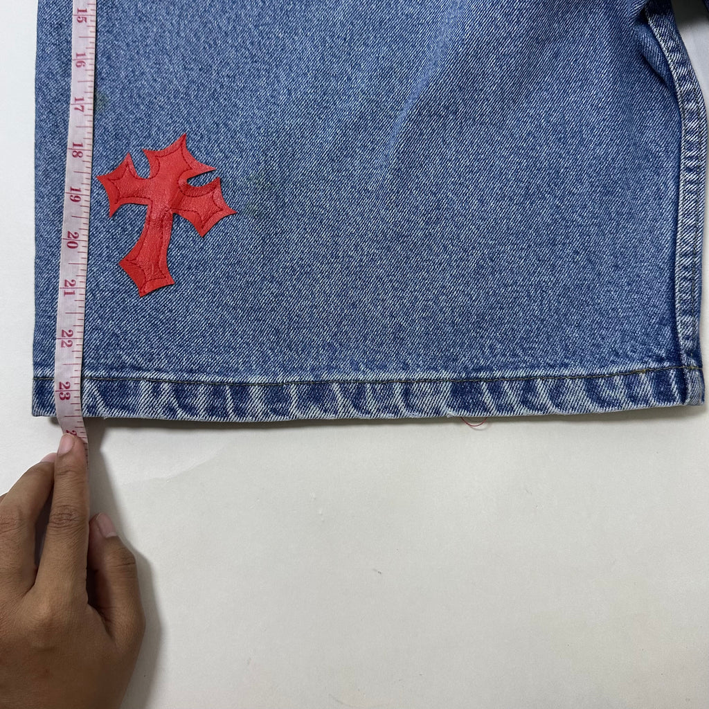 Tommy Hilfiger Denim Jorts with Customize Cross Patches (Size 38) - SOLD