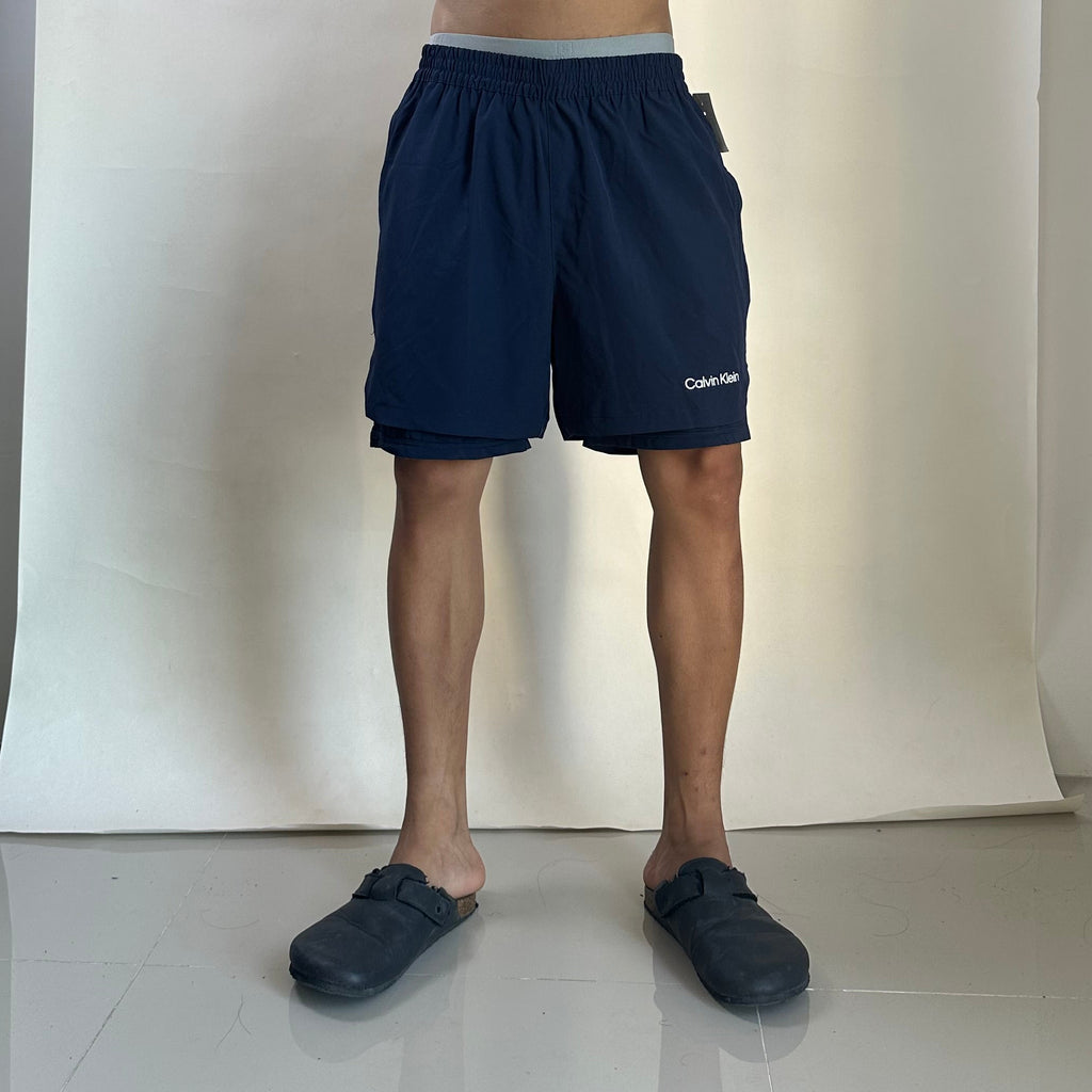 BRAND NEW Calvin Klein Hybrid Swim Shorts Navy Blue Size Large (32-38)