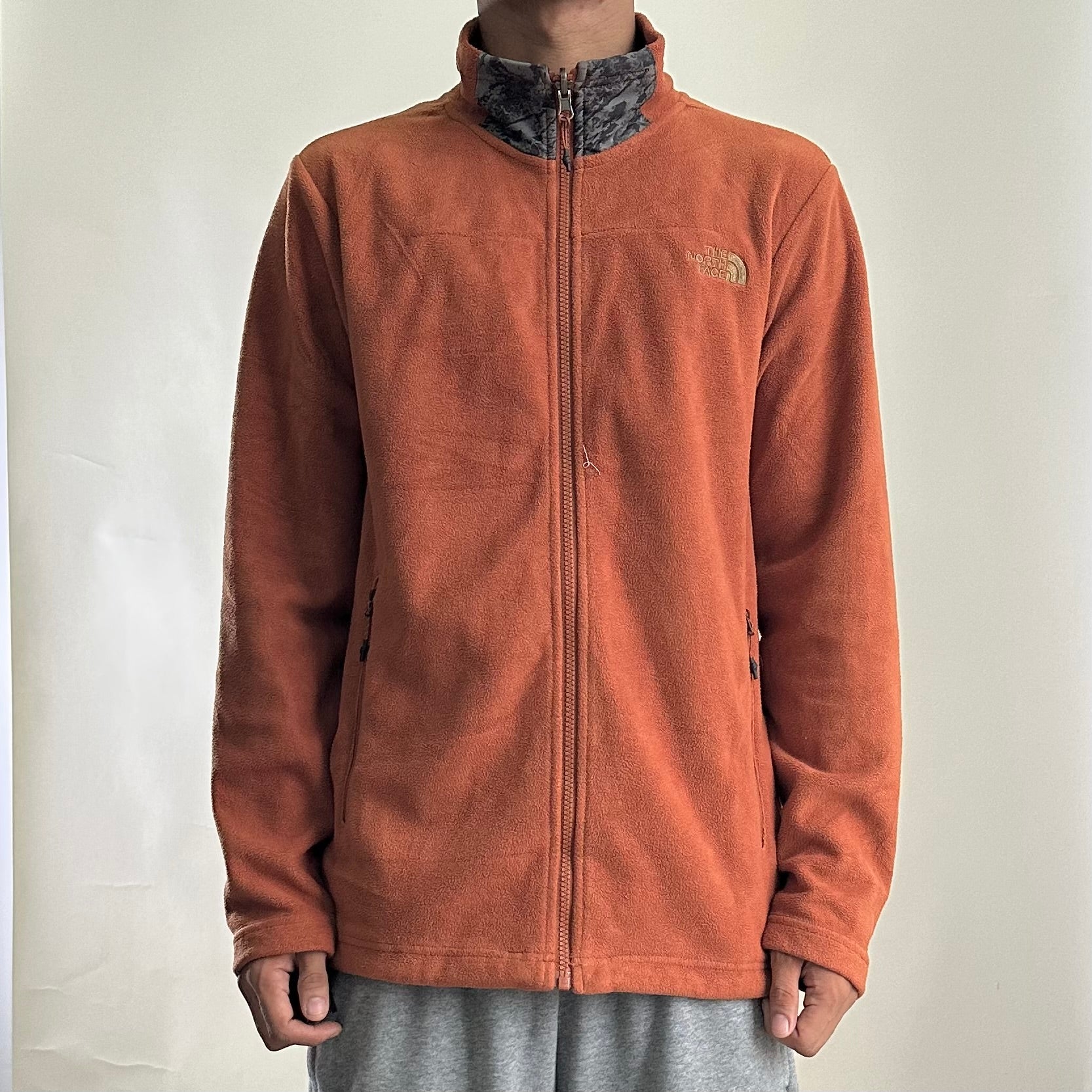 The North Face Full-zip Fleece Jacket in Burnt Orange (Size Medium)