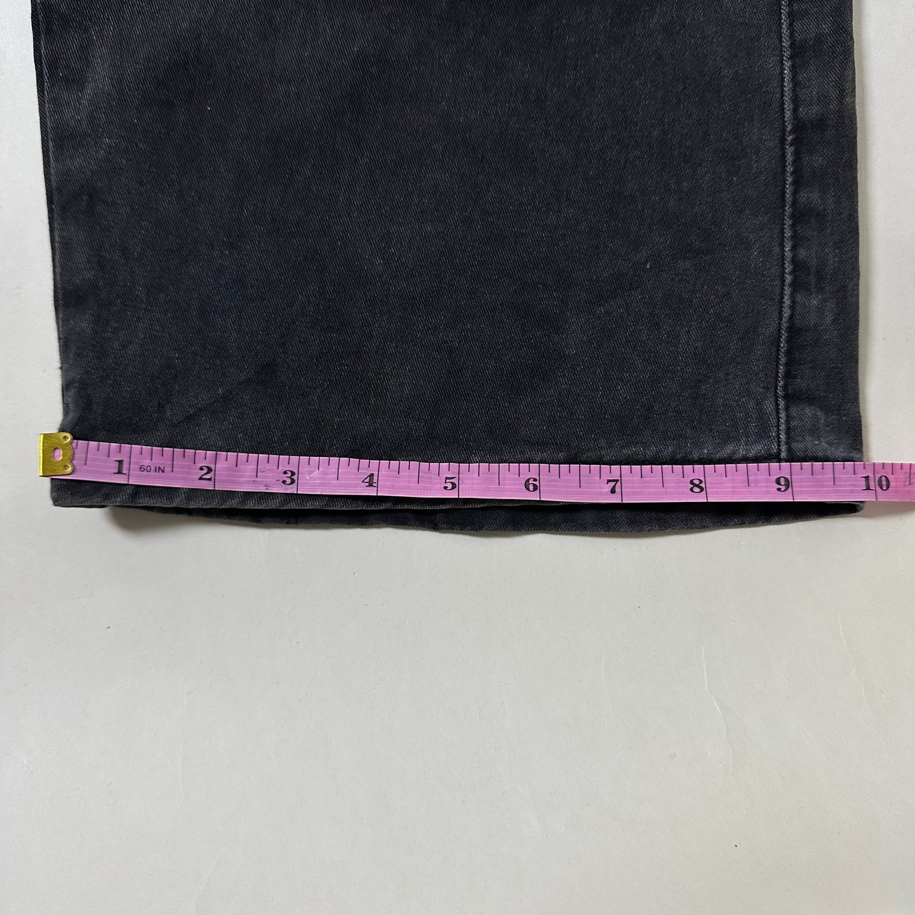 11KN BRAND Unisex Multi-Pockets Baggy Pants in Washed Black (Size 28)