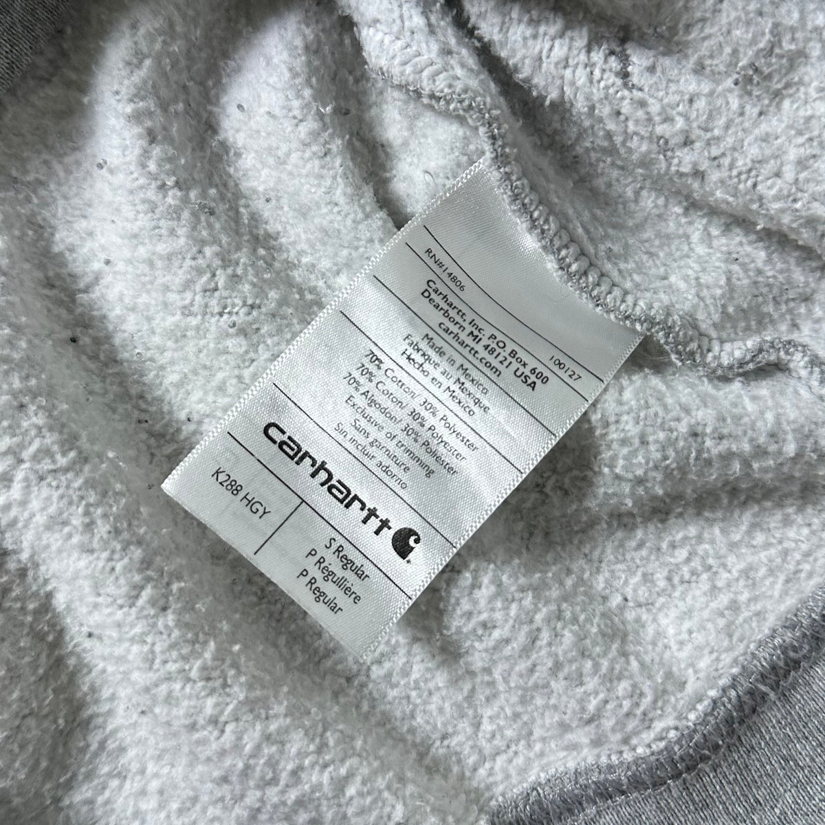 Carhartt Script Hoodie Jacket in Heather Gray (Size Small)
