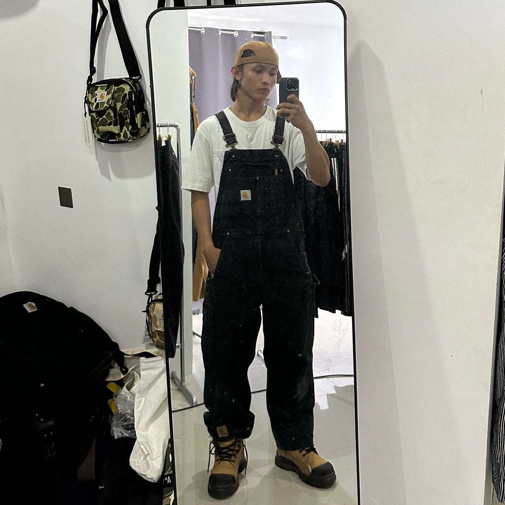 Carhartt Duck Bib Overalls Double Knee Black (Size 32-34)