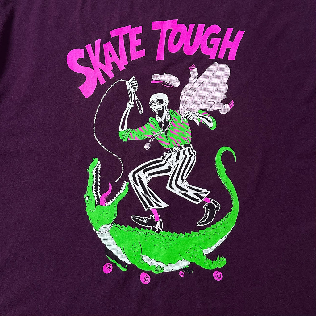 Stussy x Ferry Gouw Skate Tough Skeleton T-Shirt in Purple (Size 2XL)