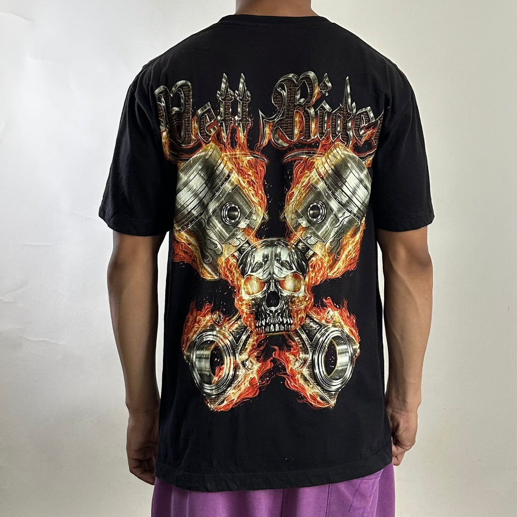 Rock Chang High Definition T-Shirt Glow in the Dark Skull Rider (Size Medium) — SOLD