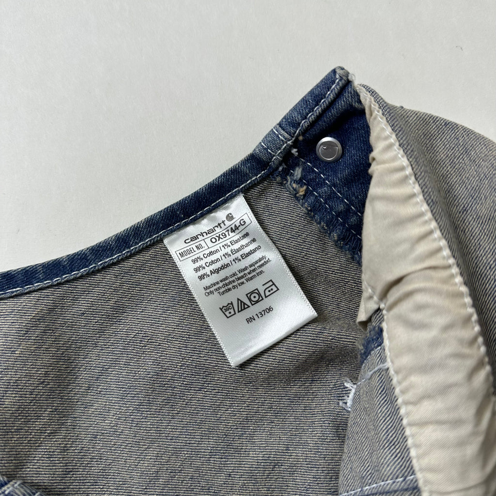 Carhartt Kids Denim Short Bib Overalls (Size 12) New with tags