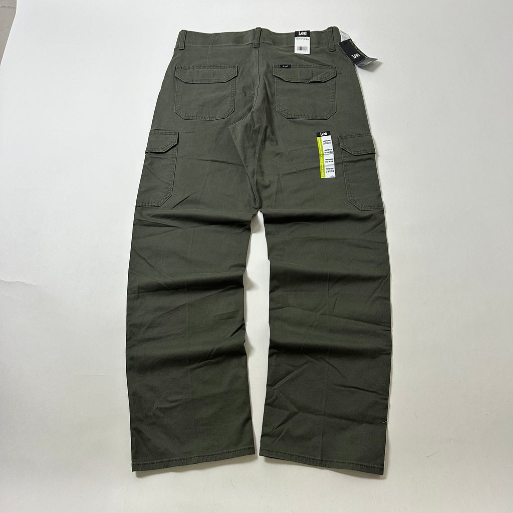 LEE Regular Straight Cargo Pants in Olive Green (Size 33-34)