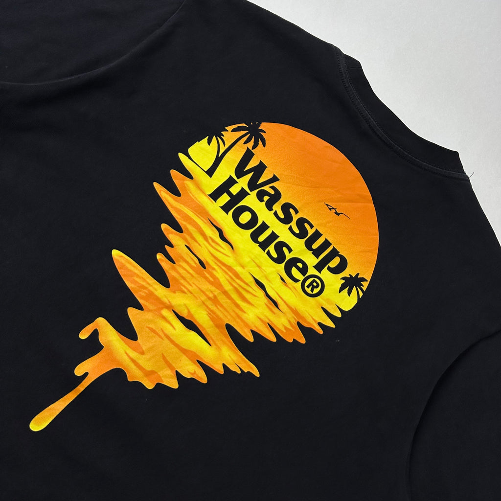 Wassup House Setting Sun T-Shirt in Black Size Medium (Fits Large) — SOLD