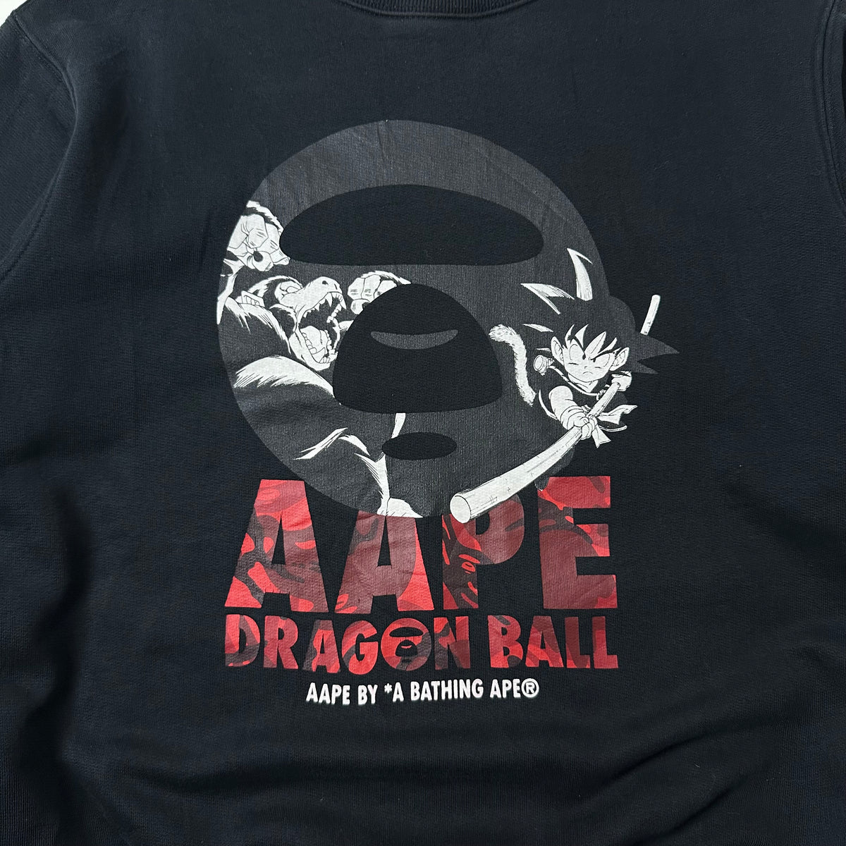 AAPE by A Bathing Ape x Dragon Ball Crewneck Sweatshirt in Black (Size Large)