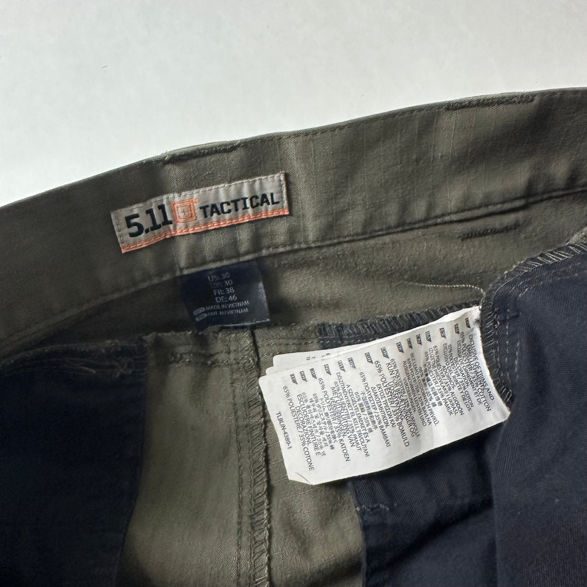 5.11 Tactical Cargo Shorts in Olive Green (Size 30-31) — SOLD
