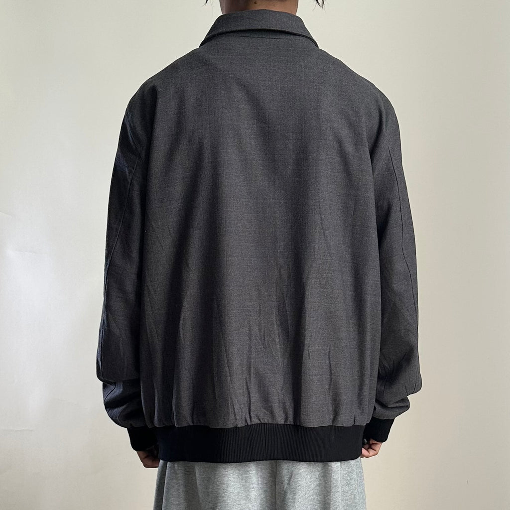 Septwolves Harrington Jacket in Plain Pattern Charcoal Gray (Size Large)