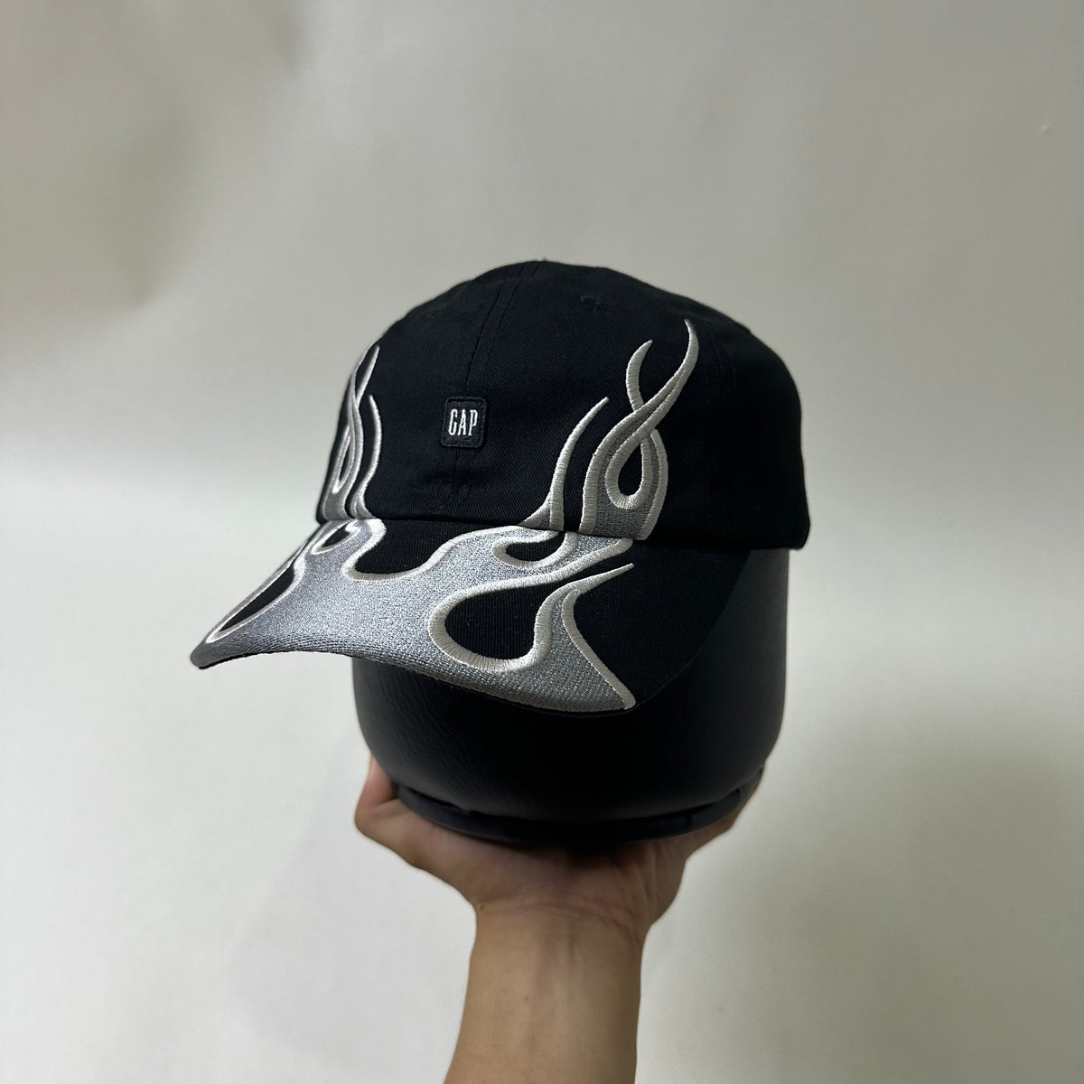 Yeezy Gap Embroidered Flame Cap in Black One Size (OFF Only)