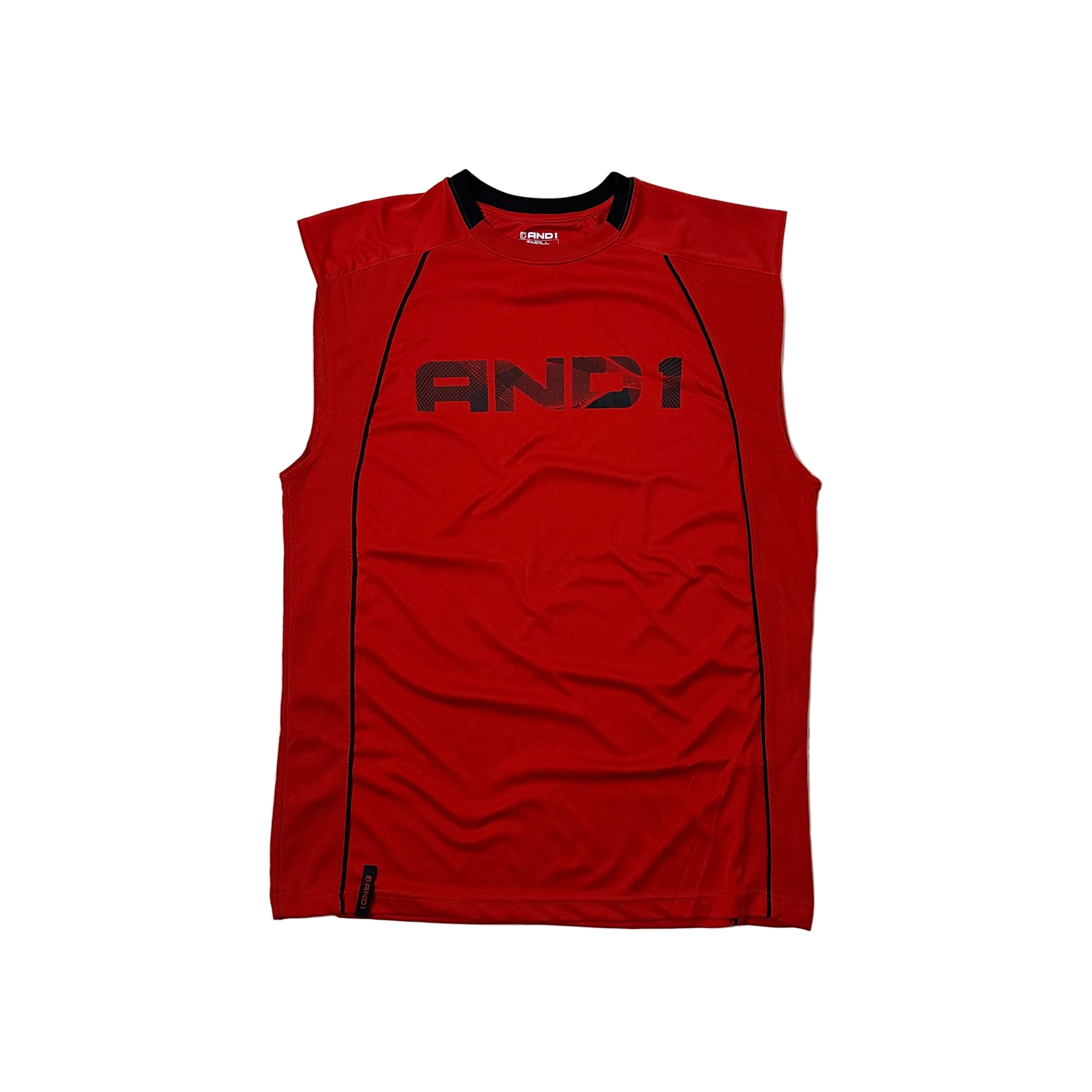 AND 1 Sleeveless Basketball Jersey Red Size Small (Fits Medium)