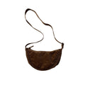 Uniqlo Round Mini Shoulder Bag Corduroy in Brown Unisex (One Size)