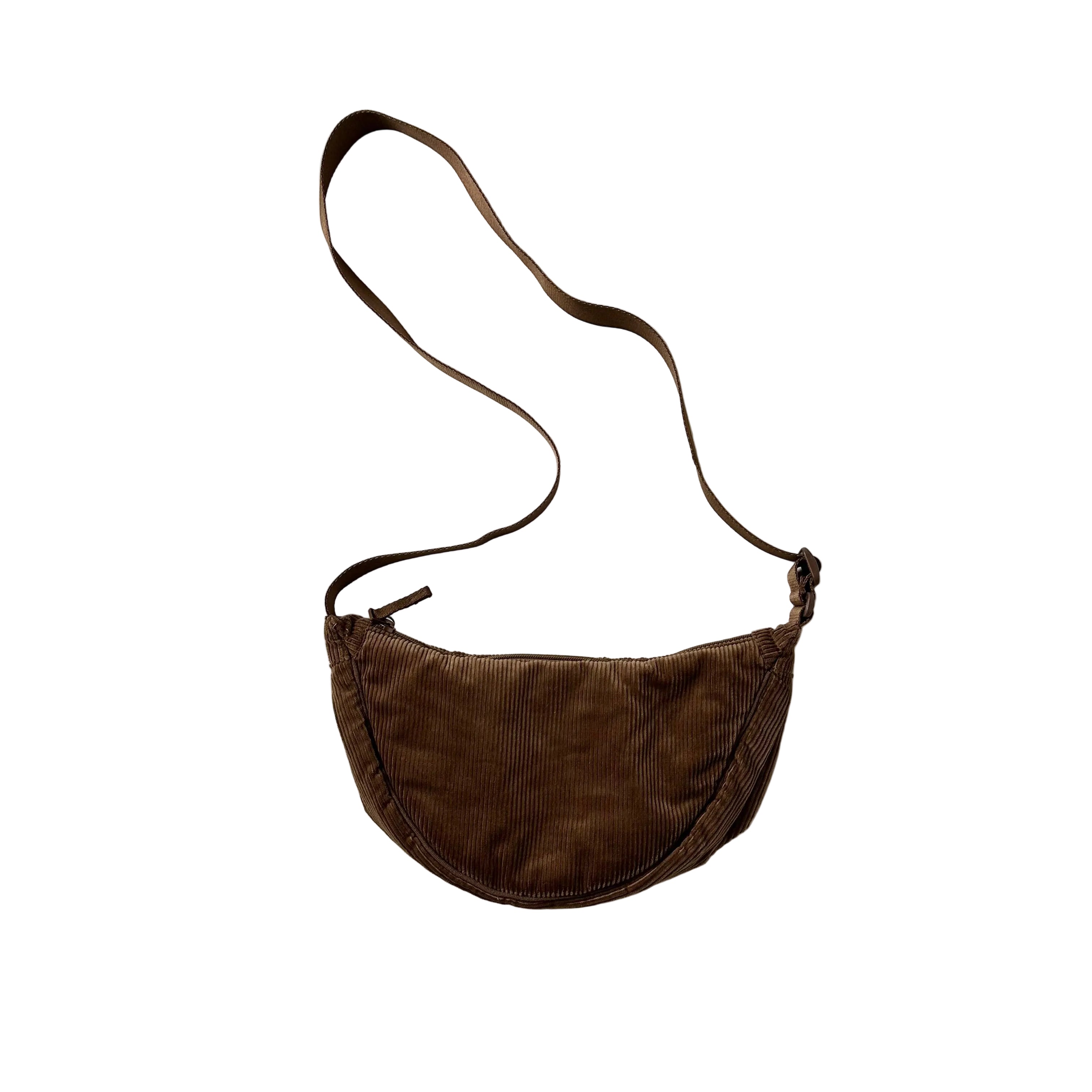 Uniqlo Round Mini Shoulder Bag Corduroy in Brown Unisex (One Size)