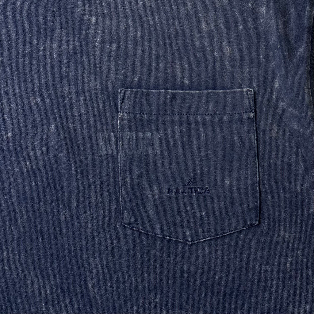 Nautica Japan Pigment Dyed Pocket Tee in Navy (Size Large) Oversized Heavy Cotton